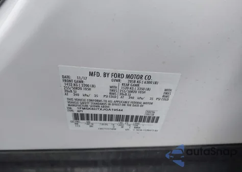 2018 Ford Explorer Platinum from USA, damaged, VIN 1FM5K8HTXJGA19544